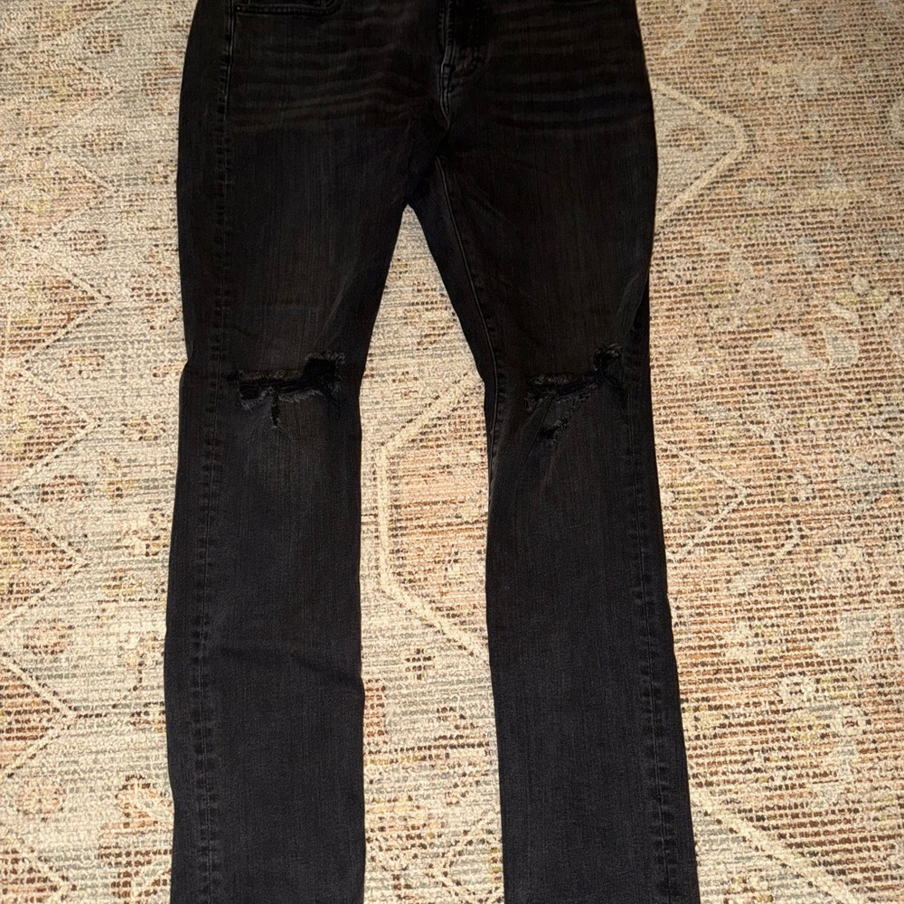 Men Black Distressed Jeans